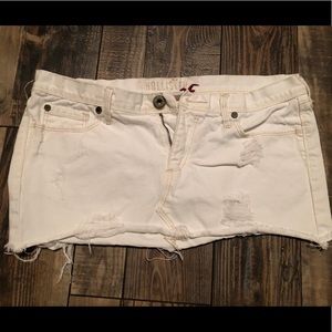 Hollister White Denim Skirt